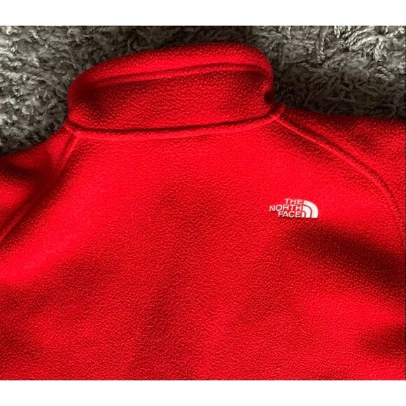 The North Face SPELL OUT DENALI RED Fleece JACKET COAT Boys L - Picture 8 of 9